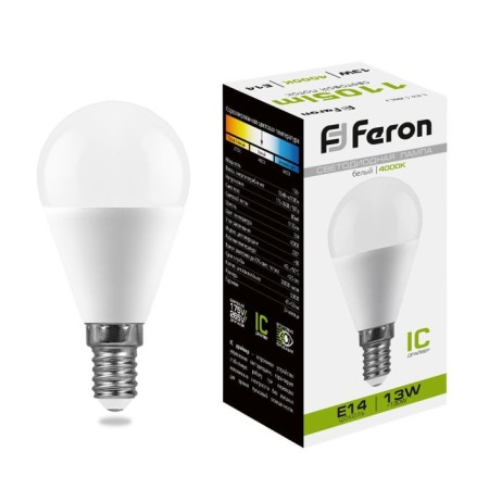 LED LED Feron (13W) 230V E14 4000K G45, LB-950