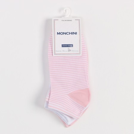 Set of women's socks (3 pairs), pink/white color, size 38-40-9