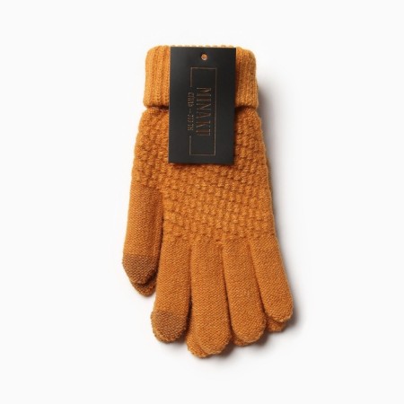 Women's gloves minku 21 cm mustard-6