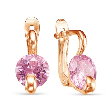 Earrings "Waltz" pink gilding, pink color