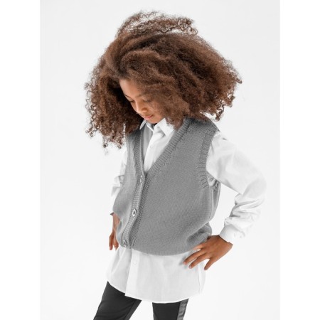 Жилет для девочки Amarobaby Knit Mild, рост 122 см, цвет серый-1