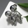 Brooch "Mice" lovers, silver color