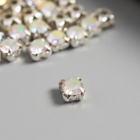 Crystal rhinestones in the DACs "Astra" 6 mm, 40 pcs/pack, silver/transparent-1