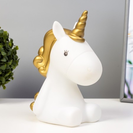 Nightnik "Unicorn in Gold" LED from batteries with a white-gold 9.5x14x20 cm Risalux-3