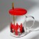 Glass mug with a spoon and lid "Winter Forest", 470 ml