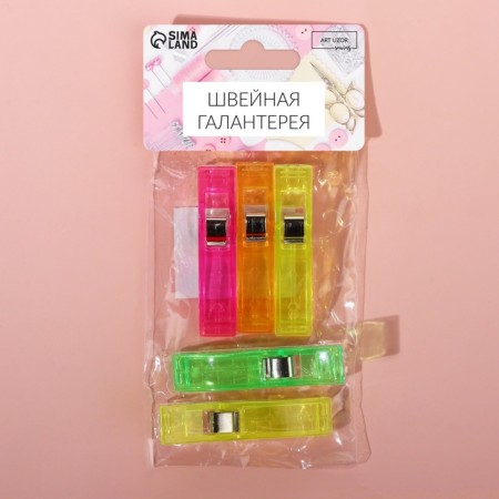 Clips for the cut, 5.5 cm, 5 pcs, colorful color-4