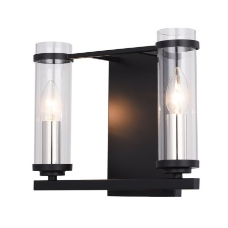 Sconces st. SL334.401.02. Bichero. 2x60 W, E14, 29, 4x24 cm, black color, nickel-5