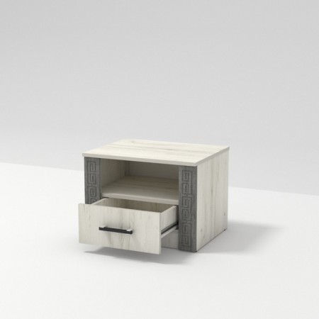 Labyrinth cabinet, 550x435x400 bedside 554, light craft, gray spar