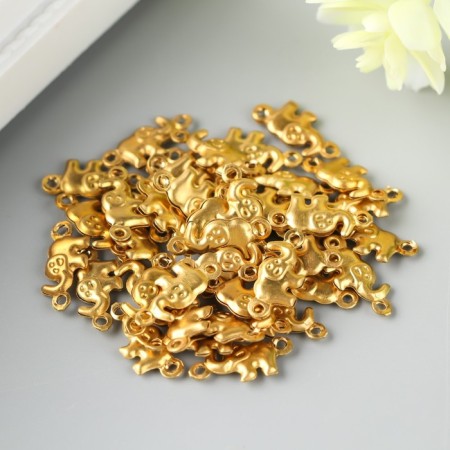 Decor for creativity Metal "Elephant" gold set 50 pcs 0.6x1.4 cm-1