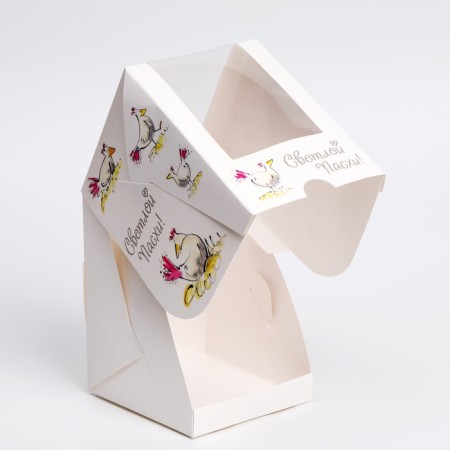 Easter box with the window "Kurochka", 12.5 x 9.5 x 9.5 cm-1
