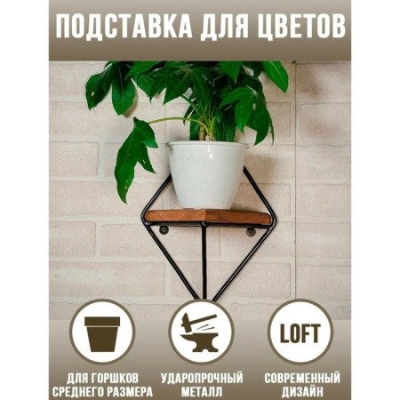 66-501 Wall stand 66-501 per 1 shelf with wood 25x20x35 cm-3