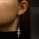 Earrings hanging "rustle" crosses, color mix, 8.5 cm