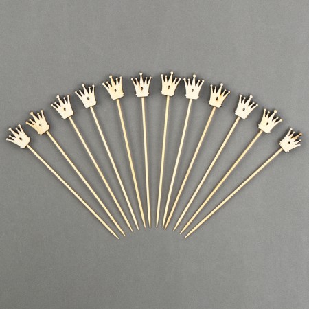 Wooden skewers "Crown", 11 cm, set of 12 pcs.-1