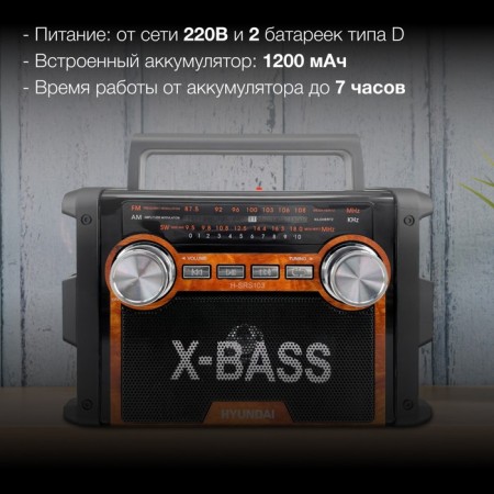 Radio receiver Hyundai H-SRS103 Black USB SD/Microsd-1