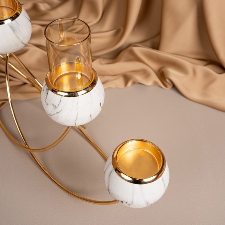 Climber metal, glass "plexus" for 4 candles 47 x 10 x 28 cm-10