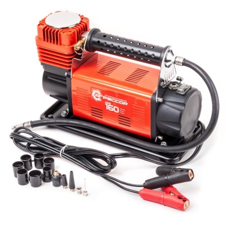 Car compressor "aggressor" AGR-160, metal, 12V, 600W, performance 160 l/min, adapters for pumping boats, bag