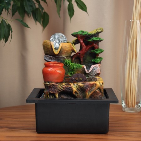 Fountain "Barrels under a high tree" 28x23 cm (with backlight)