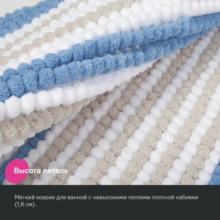 Bathroom rug IDDIS, 50x80 cm, shenill, blue color-4