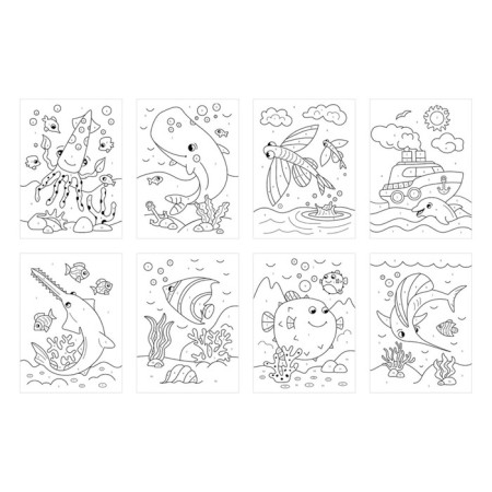 Coloring by numbers, A4 "In the Sea", 16 p.-4