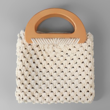 Handles for the bag wooden, 10 × 18 cm, 2 pcs, beige color-1
