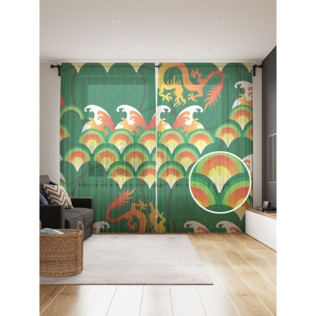 Photo "Fiery Dragons", size 145x265 cm, 2 pcs