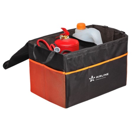The organizer is large in the trunk, with a lid, gesture, 50x31x30 cm, black/orange-1
