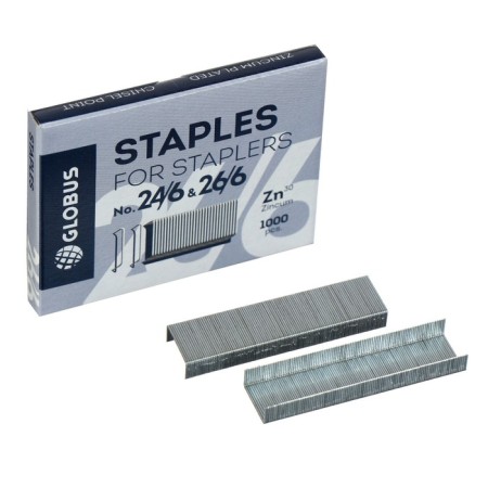Globus staples for the stapler, 1000 pcs., No. 26/6, high -quality steel