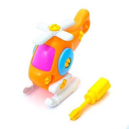 Plastic designer for kids "helicopter", 16 parts, color mix-3