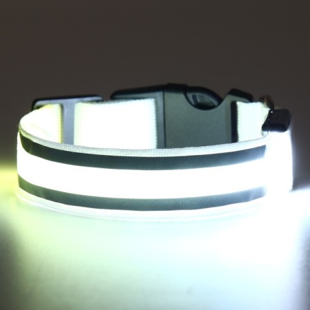 Collar with backlight double strip size S, Osh 35-43 x 2.5 cm, 3 glow modes white-11