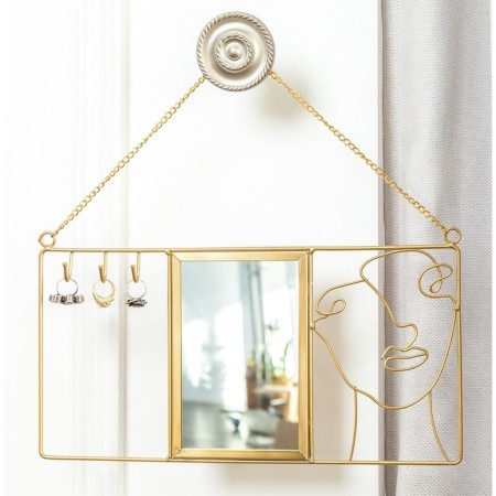 Holder for jewelry with a mirror, 40 × 20 × 3 cm, gold color
