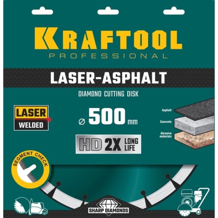 Diamond disk Kraftool 36687-500, 10 x 4.5 mm, d = 25.4 mm, 500 mm-2
