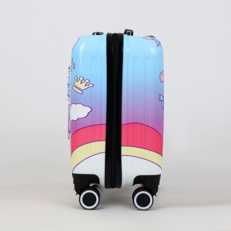 Small suitcase 20 "On a zipper, code castle, pink color-2