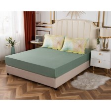 Простыня на резинке с наволочкой Sofi De Marko «Малика», сатин, размер 90х190х30 см, 50х70 см