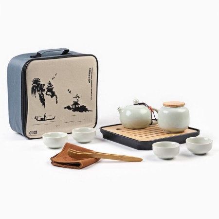 A set for a tea ceremony 10 items, 4 people, a cup 45ml, a kettle 180ml, a hem-4