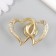 Handle for the casket Metal "Two hearts" Rhinets, gold 3.8x5.4x2.4 cm