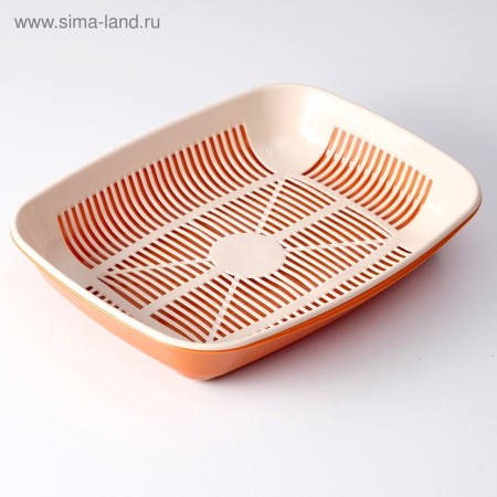 Rounded toilet with a mesh of 33.5 x 25 x 6 cm, beige-brown-2