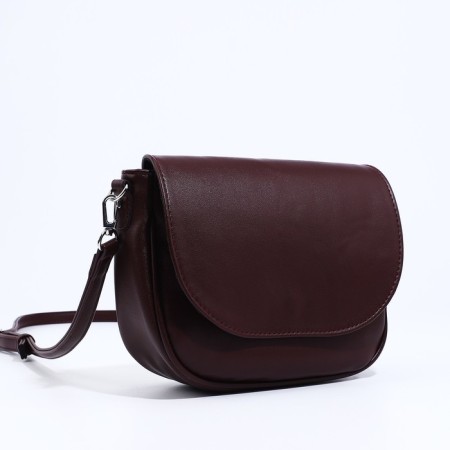 Richet bag on a magnet, outer pocket, long belt, burgundy color-2