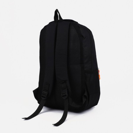 A backpack with a zipper, 2 external pockets, black color-3