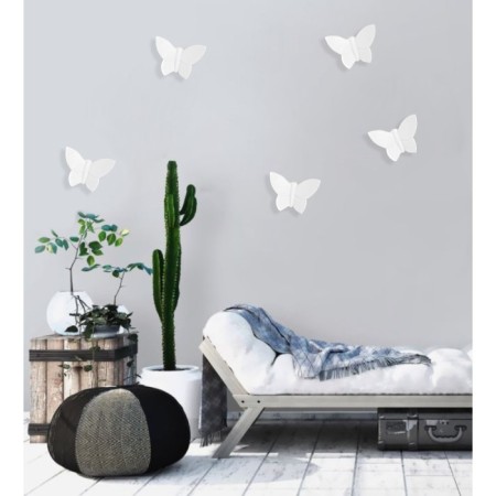 Wall -wall decor "butterflies" 7.5 x 10.5 cm, white, (set 5 pcs)-1