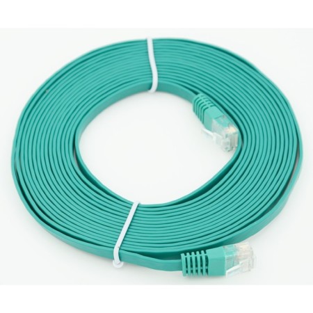 Flat Cat5e Molded 5m Green RJ-45 (M) -RJ-45 (M) patch cord