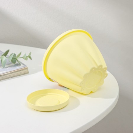 Pot for flowers with the Podon "Noble", 450 ml, d = 11 cm, yellow color-3