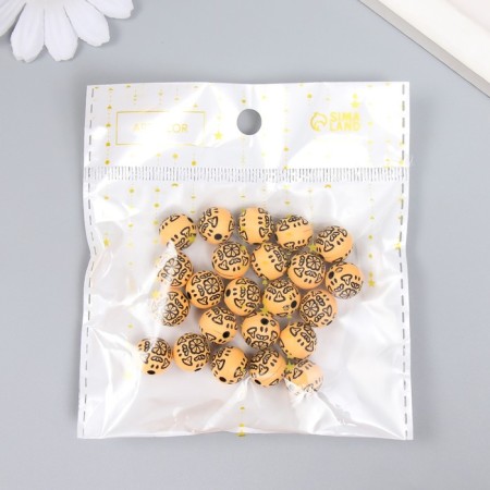 Beads for creativity plastic "Ethno. Flower pattern" set of 20 g 1.1x1.1x1.1 cm-3