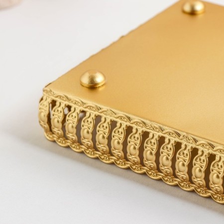 Lonardo tray, 28 × 14.5 × 3.5 cm, rectangular, gold color-2