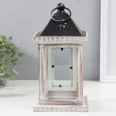 Summary tree for 1 candle "Lantern" white aged 12.5x12.5x25 cm-3