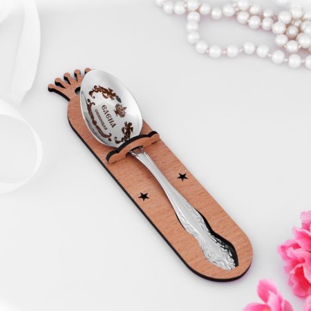 A spoon is registered, tea, with an engraving "Elena", h = 14-3