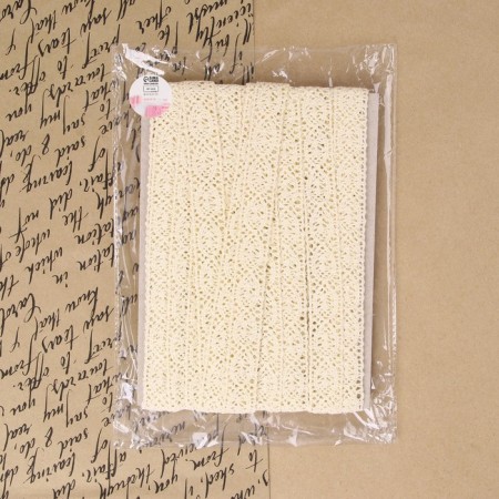 Knitted lace, 22 mm × 10 ± 1 m, beige color-3
