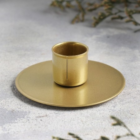 Circle Circle Circle for one candle, 7x3 cm, golden-1