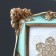 Photo frame Polystone 10x15 cm "Golden corners" turquoise 20.5x16x2 cm