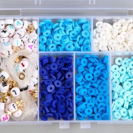 Beads in the casket "Blue" thread 0.8 mm 5 m 12x8.4x2.2 cm-1
