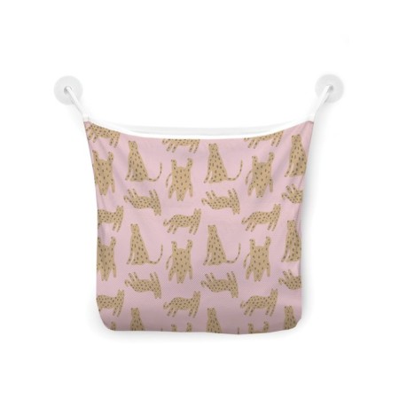 Organizer in a bath on suction cups "Funny leopards", for storing toys and trifles, size 33x39 cm-2